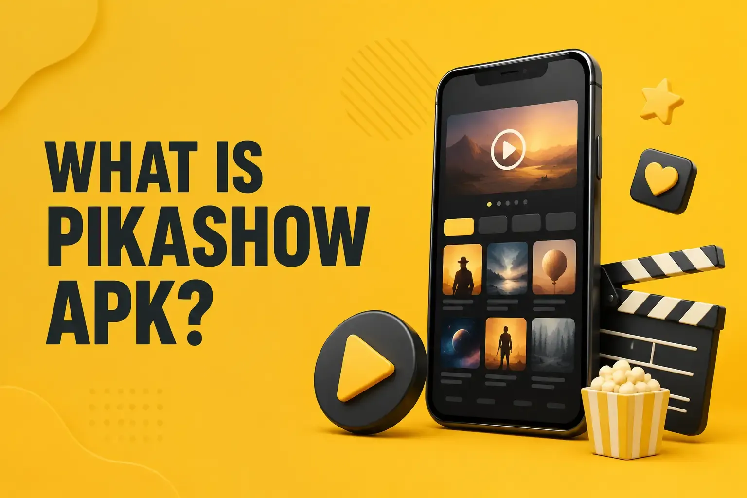 Pikashow APK overview showing movies, shows and live channels in one place